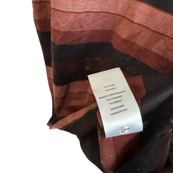 Robert Barakett Fincastle Stripe Johnny Collar Polo Small Cabernet Cotton - Picture 5 of 6